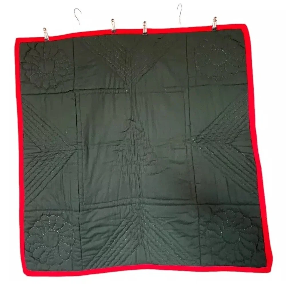 Christmas Holiday Wall Hanging Quilt Embroidered Christmas Tree And Toys 39x39